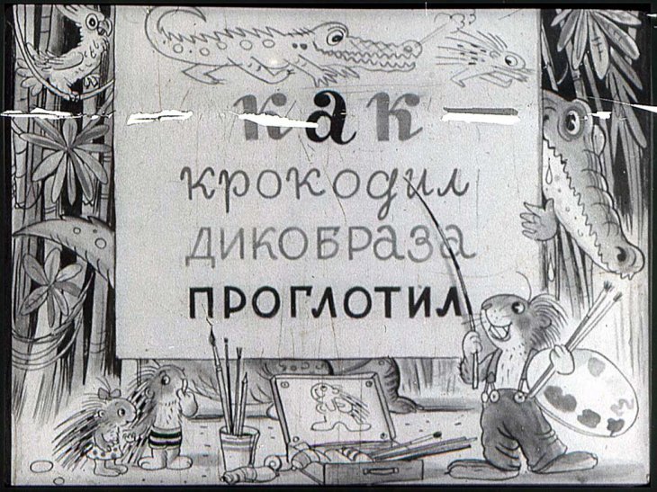 Диафильм Как крокодил дикобраза проглотил