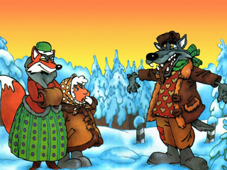 Диафильм Как лиса с овцой волка наказали